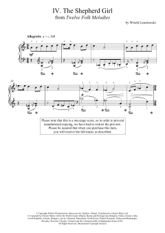 The Shepherd Girl von Witold Lutoslawski (Download) 