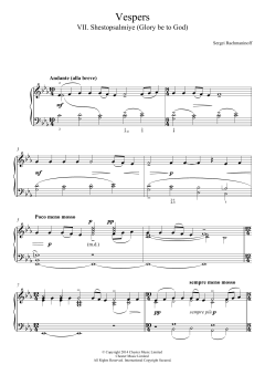 Vespers (All-Night Vigil) Op.37, No.7 Shestopsalmiye (Glory be to God) von Sergei Rachmaninoff (Download) 