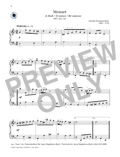 Minuet D minor von Johann Sebastian Bach (Download) 
