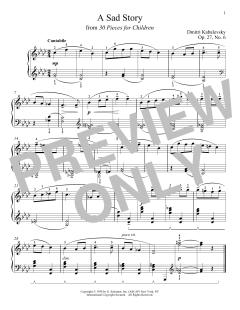 A Sad Story, Op. 27, No. 6 von Dmitri Kabalevsky (Download) 