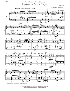 Piano Sonata No. 12 In A-flat Major, Op. 26 von Ludwig van Beethoven (Download) 