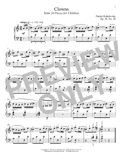 Clowns, Op. 39, No. 20 von Dmitri Kabalevsky (Download) 