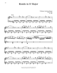 Rondo In D Major, K. 485 von Wolfgang Amadeus Mozart (Download) 