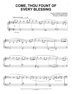Come, Thou Fount Of Every Blessing von Robert Robinson (Download) 