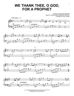 We Thank Thee, O God, For A Prophet von Paul Cardall (Download) 