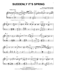 Suddenly It's Spring [Jazz version] von Johnny Burke (Download) 