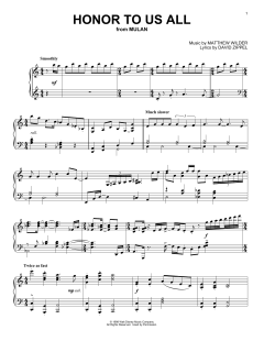 Honor To Us All von David Zippel (Download) 