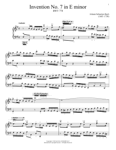 Invention No. 7 In E Minor, BWV 778 (Download) 