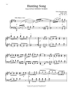 Song Without Words, Op. 19, No. 3 von Felix Mendelssohn (Download) 