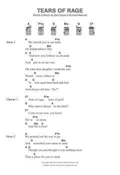 Tears Of Rage von Bob Dylan (Download) 