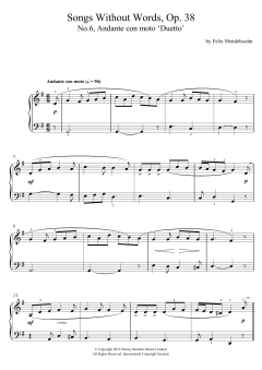Song Without Words, Op. 38, No. 6 'Duetto' von Robert Lopez (Download) 