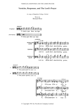 Versicles, Responses And The Lord's Prayer von Bernard Rose (Download) 