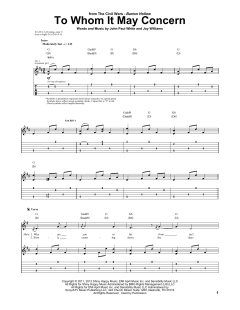 To Whom It May Concern von The Civil Wars (Download) 
