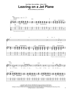 Leaving On A Jet Plane von Peter, Paul & Mary (Download) 
