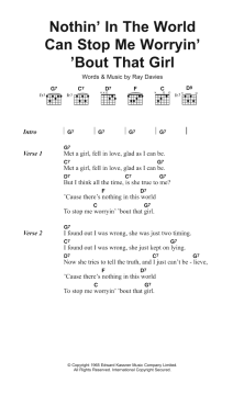 Nothin' In The World Can Stop Me Worryin' 'Bout That Girl von The Kinks (Download) 