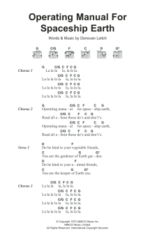 Operating Manual For Spaceship Earth von Donovan (Download) 