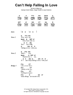 Can't Help Falling In Love von Elvis Presley (Download) 