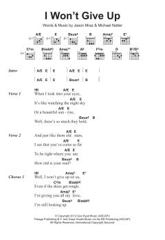 I Won't Give Up von Jason Mraz (Download) 