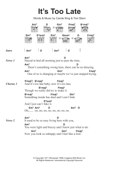 It's Too Late von Carole King (Download) 