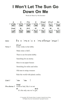 I Won't Let The Sun Go Down On Me von Nik Kershaw (Download) 