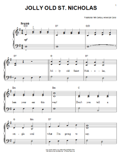 Jolly Old St. Nicholas von 19th Century American Carol (Download) 