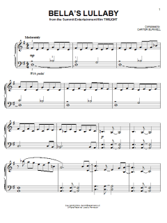 Twilight Easy Piano Solo Pack featuring Bella's Lullaby von Carter Burwell (Download) 