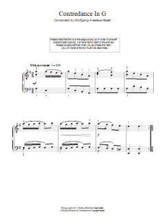 Contredance In G von Wolfgang Amadeus Mozart (Download) 