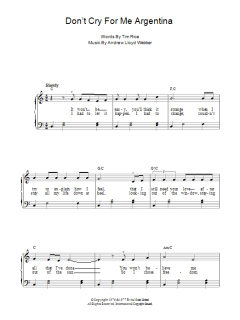 Don't Cry For Me Argentina von Andrew Lloyd Webber (Download) 