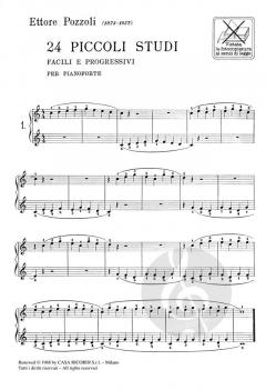 24 Piccoli Studi Facili e Progressivi For Piano von Ettore Pozzoli 