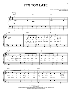 It's Too Late von Carole King (Download) 
