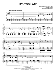 It's Too Late [Classical version] von Carole King (Download) 
