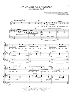 I Wonder As I Wander von John Jacob Niles (Download) 