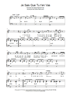 Je Sais Que Tu T'en Vas von Didier Marouani (Download) 