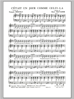 C'etait Un Jour Comme Celui La von Henri Salvador (Download) 