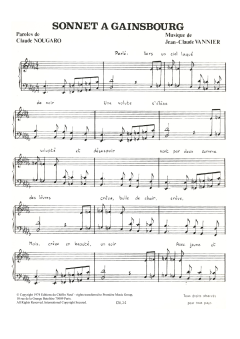 Sonnet A Gainsbourg von Claude Nougaro (Download) 