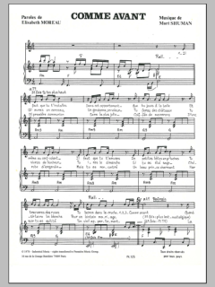 Comme Avant (Comme Avant Vous) von Mort Shuman (Download) 