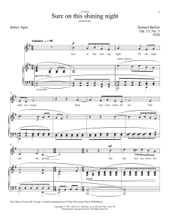 Sure On This Shining Night von Samuel Barber (Download) 