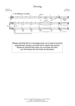 Driving (for tenor and piano) von Ben Foskett (Download) 