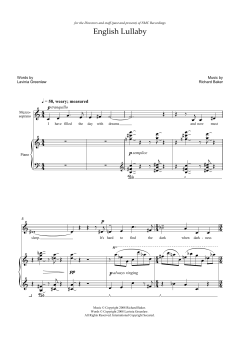 English Lullaby (for mezzo-soprano and piano) von Richard Baker (Download) 