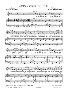 Avez Vous Du Feu von Henri Salvador (Download) 