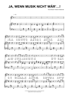 Ja, Wenn Die Musik Nicht War'...! von Friedrich Holländer (Download) 