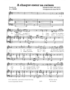 A Chaque Coeur Sa Raison von Mort Shuman (Download) 