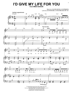 I'd Give My Life For You von Alain Boublil (Download) 