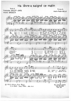 Ma Levre A Saigne Ce Matin von Francoise Mallet-Joris (Download) 