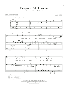 Prayer of St. Francis (Low Voice) von Allen Pote (Download) 
