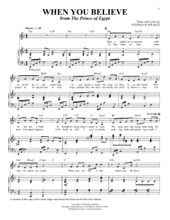When You Believe [Solo version] von Stephen Schwartz (Download) 