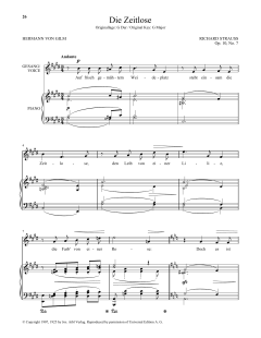 Die Zeitlose (Low Voice) von Richard Strauss (Download) 