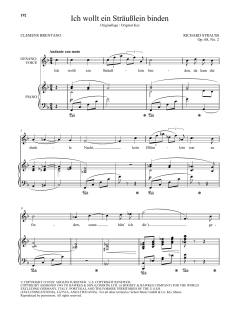 Ich Wollt Ein Strausslein Binden von Richard Strauss (Download) 