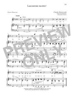Lasciatemi Morire! (Medium Low Voice) von Claudio Monteverdi (Download) 