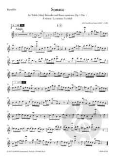 Sonate a-Moll op.1 Nr. 1 von Jean Baptiste Loeillet de Gant 
